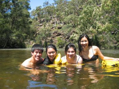 Swimming in the river after lunch...